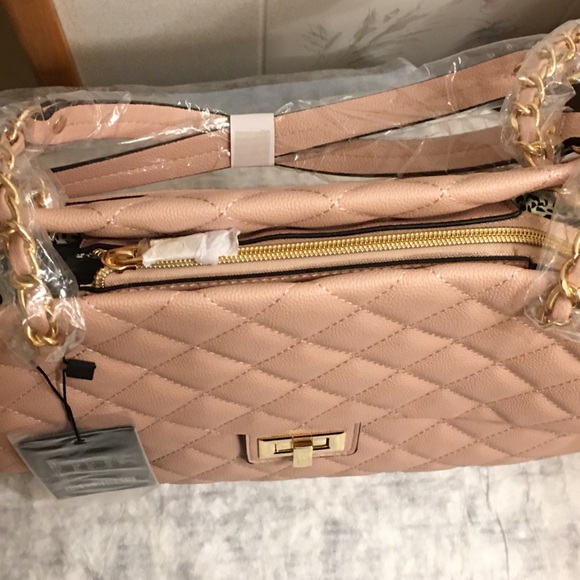 NWT!!! ELLO Quilted vegan leather Tote Bag in pretty blush!! - Picture 5 of 17